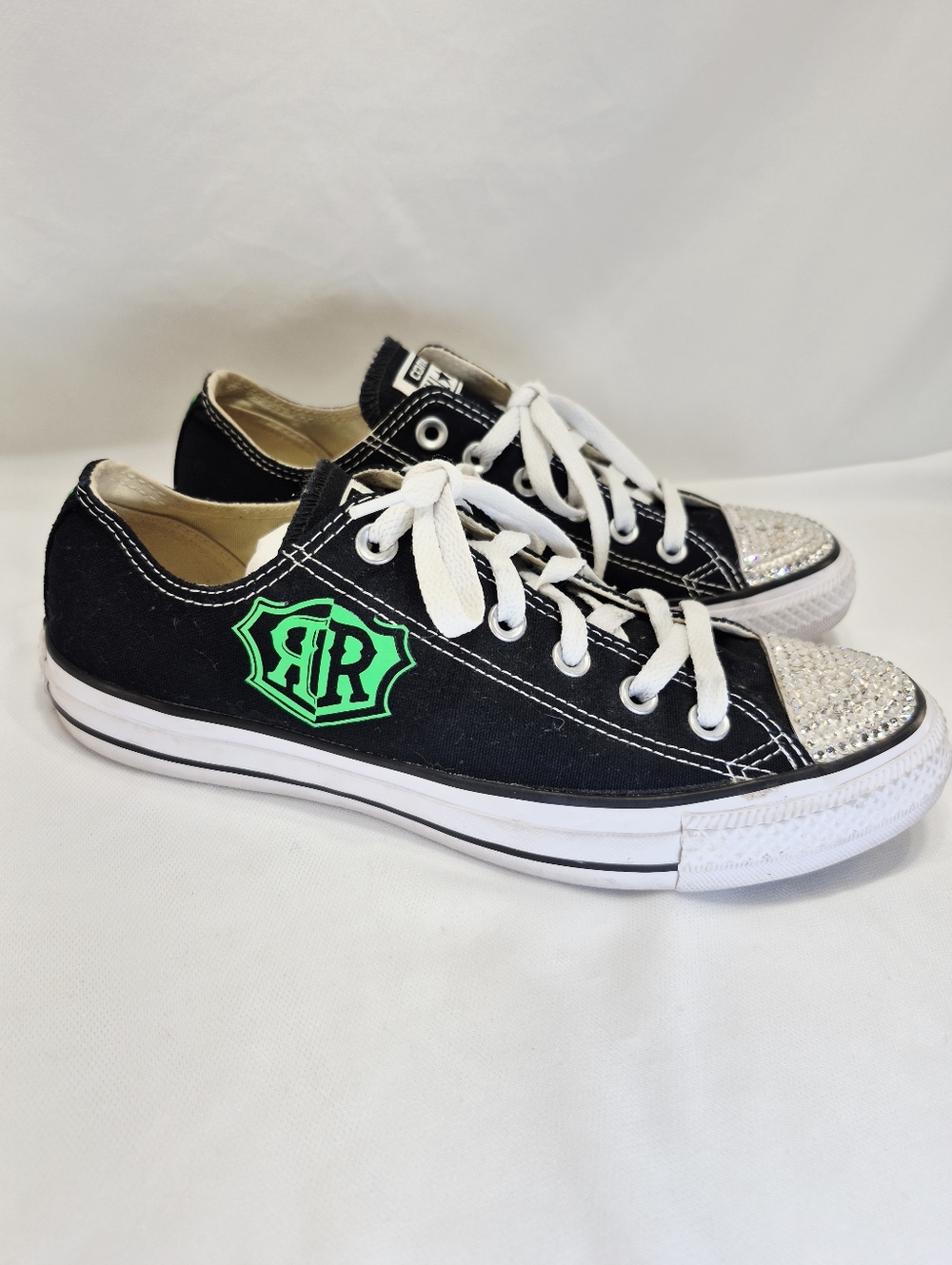 Converse Chuck Taylor All Stars Women's 9 Black Sneakers With Jeweled Toes